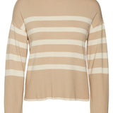 VMHappiness LS Highneck Blouse - Irish Cream With Birch