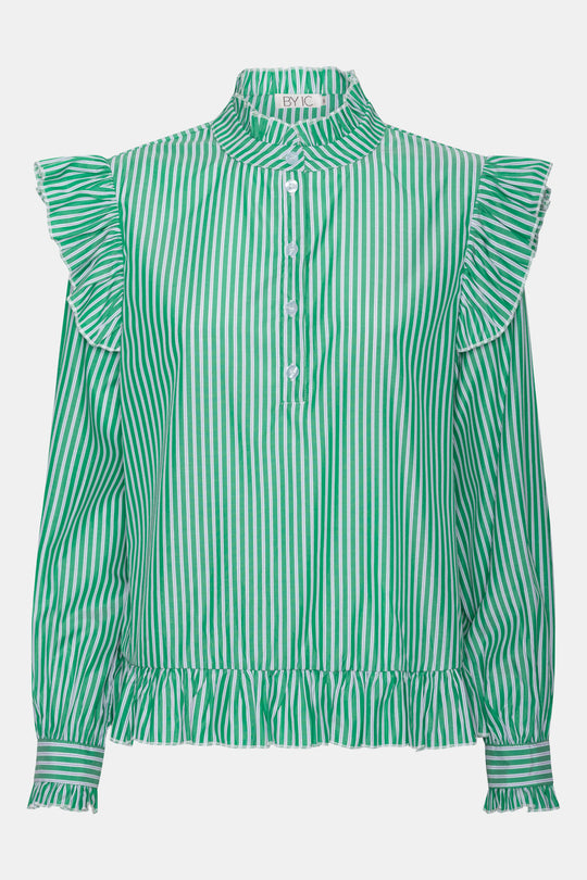 NunaIC Skjorta - Grön Vit Randig
