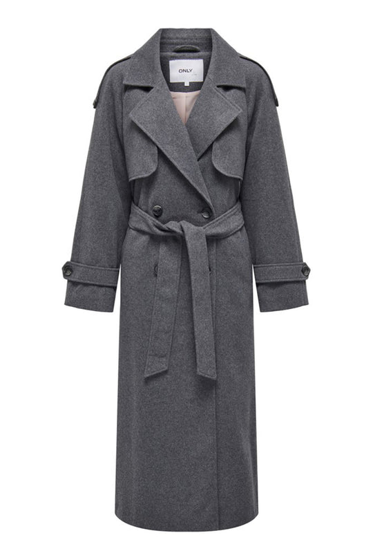 ONLMaisy Ull Trenchcoat - Mörkgrå