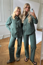 ONLNehva Jeans - Mörkgrön Vit Randig