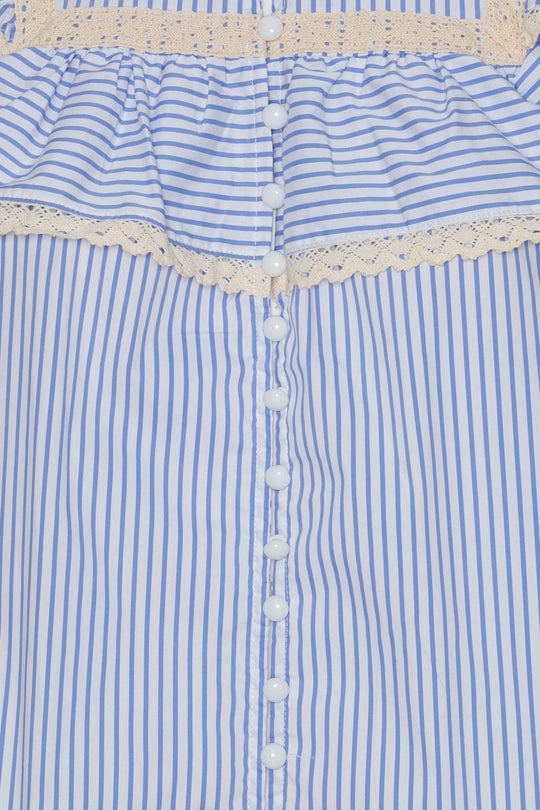 AmalieIC Skjorta - Vit Blå Randig