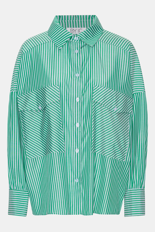 RilloIC Skjorta - Grön Vit Randig