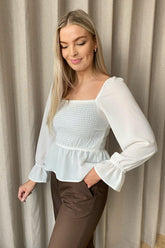 Nova Smock Blus - Vit - se.byic.com