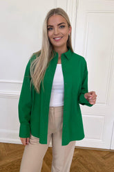 Jamie Oversized Skjorta - Mörk Grön - se.byic.com