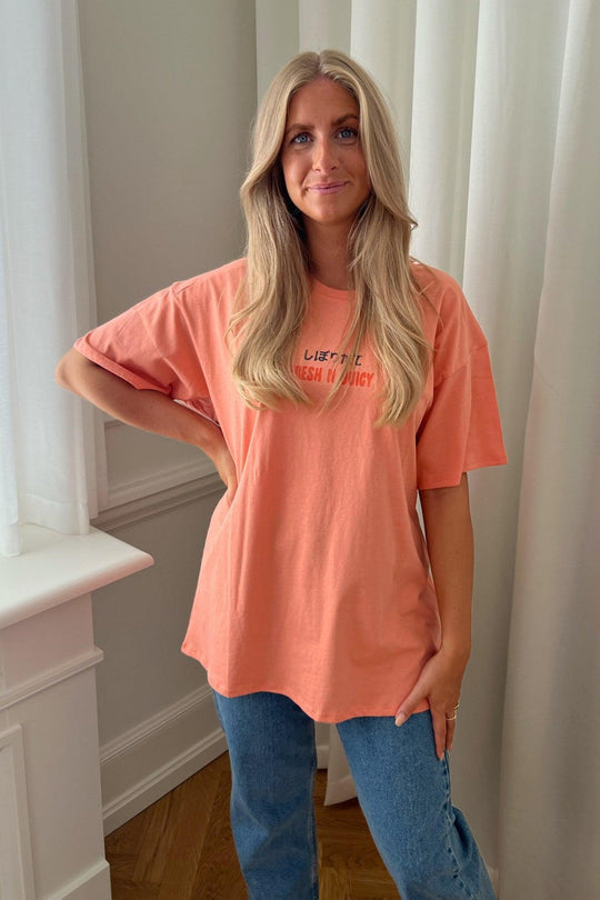 Kayle Oversized Tshirt - Orange - se.byic.com