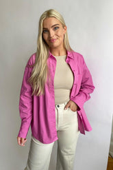 Jamie Oversized Skjorta - Super Rosa - se.byic.com