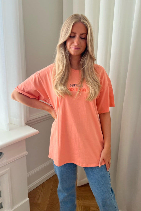 Kayle Oversized Tshirt - Orange - se.byic.com